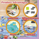 Kids Puzzle Road Play Set – Toy Car, Traffic Signs & 47×25cm Track