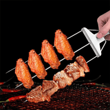 3er Grillspieß-Set mit Abstreifer – Ideal für BBQ, Grillen und Spießen