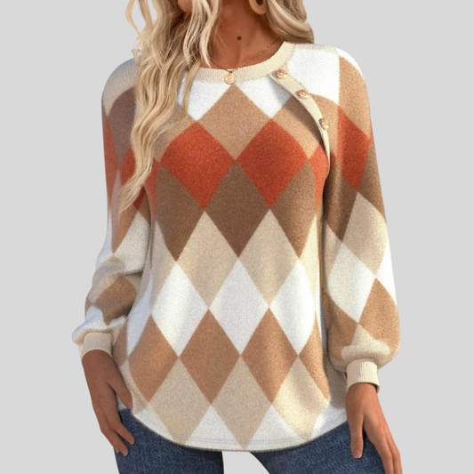 Women's Plaid Knit Sweater