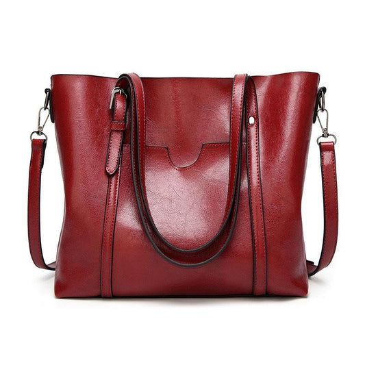 Women's Leather Handbag – Large Capacity, Adjustable Strap & Multiple Compartments