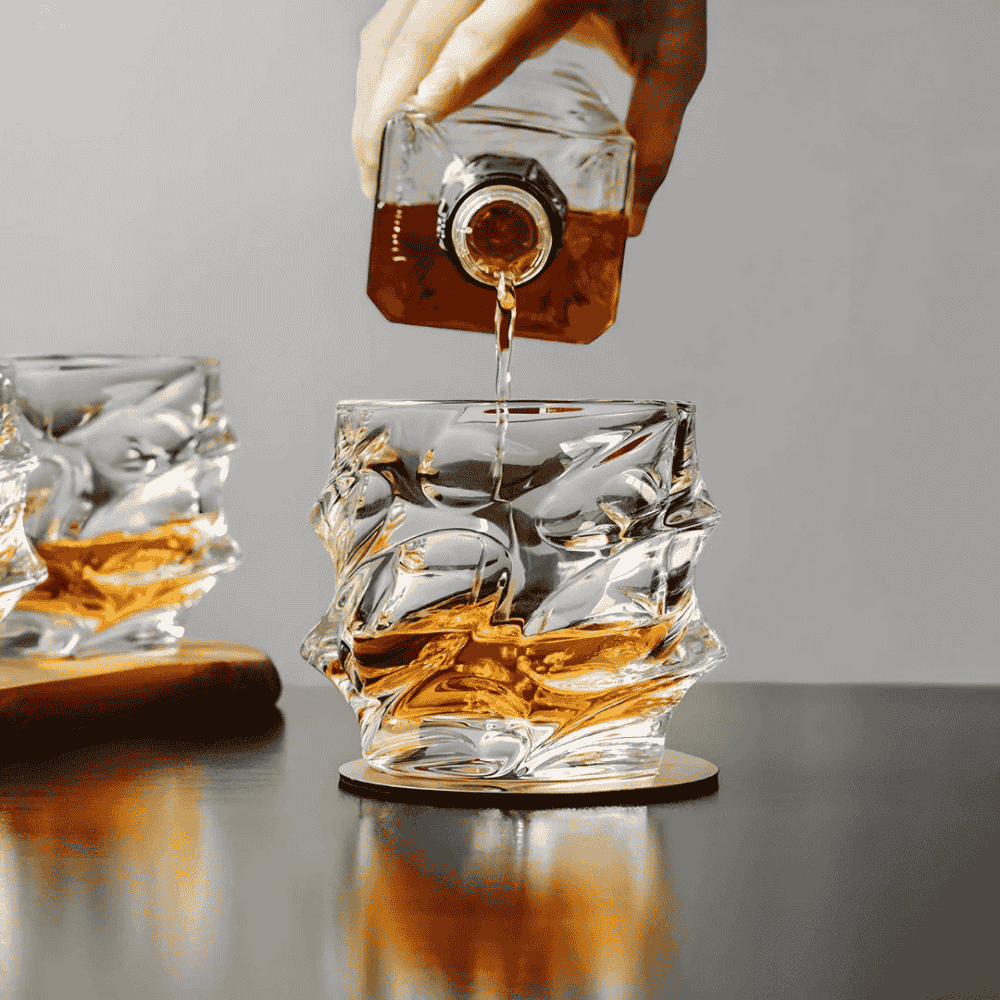 Crystal Whiskey Glasses – Faceted Design, Heavy Base & Sets of 2, 4, 6 or 8