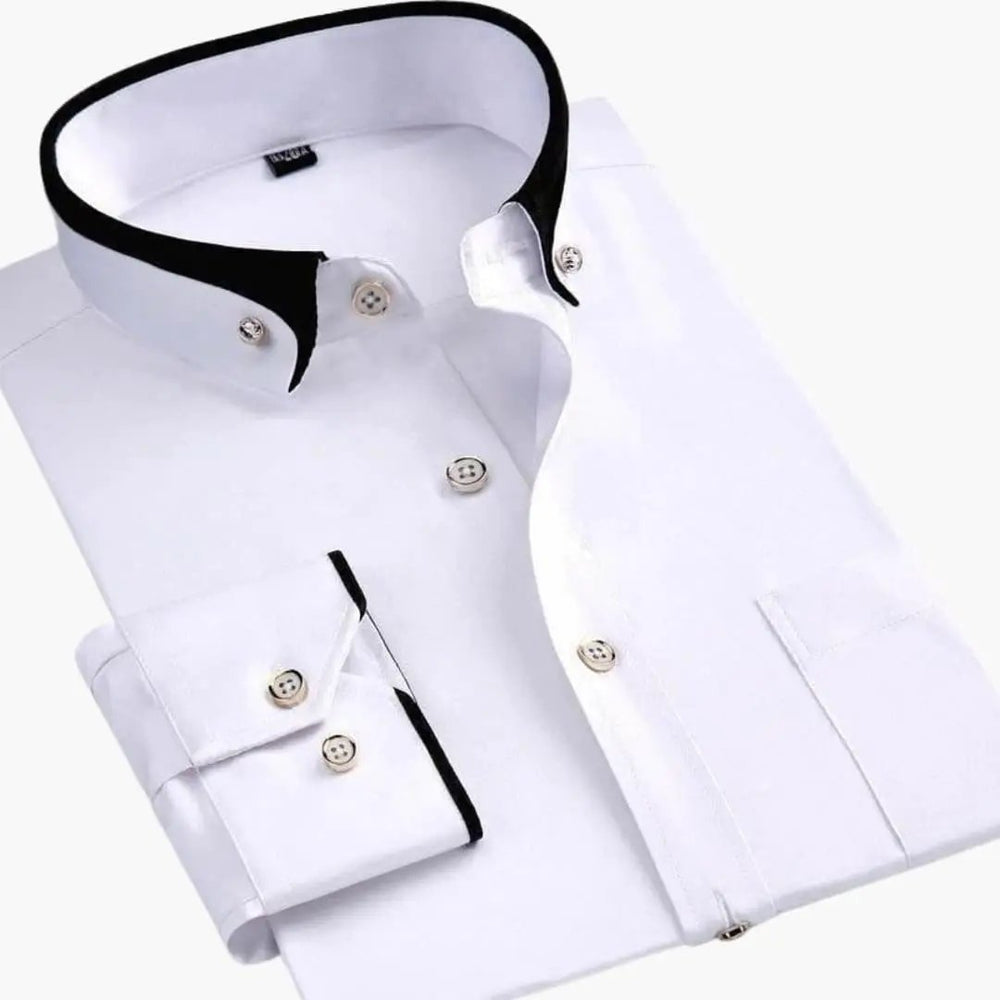 Men's Long Sleeve Shirt – Classic Collar, Adjustable Cuffs & Versatile Fit