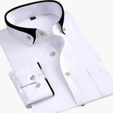 Men's Long Sleeve Shirt – Classic Collar, Adjustable Cuffs & Versatile Fit