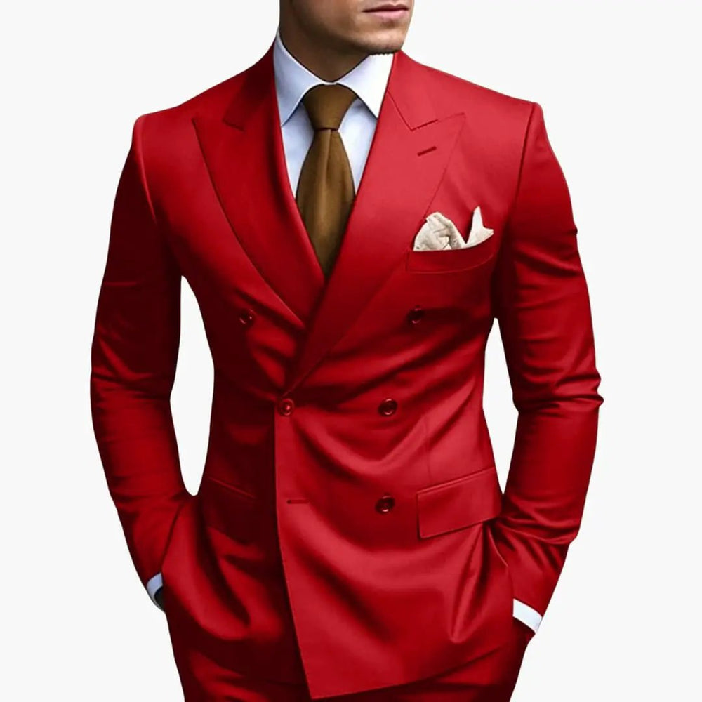 Men's Wedding Suit – Double-Breasted Jacket, Notched Lapel & Two-Piece Design