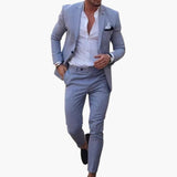 Men's Two-Piece Suit – Wool Blend & Slim Fit