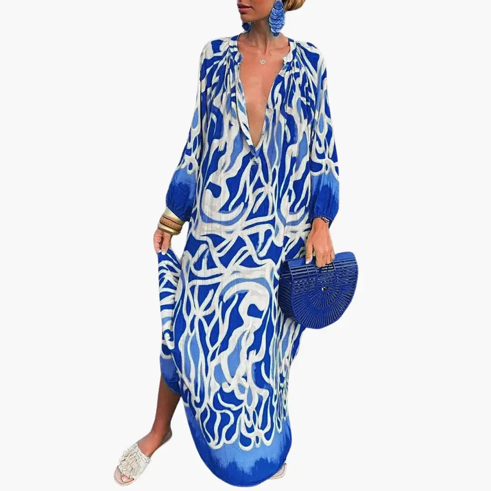 Maxi Dress – Boho Style, Green Floral & Women's Fit