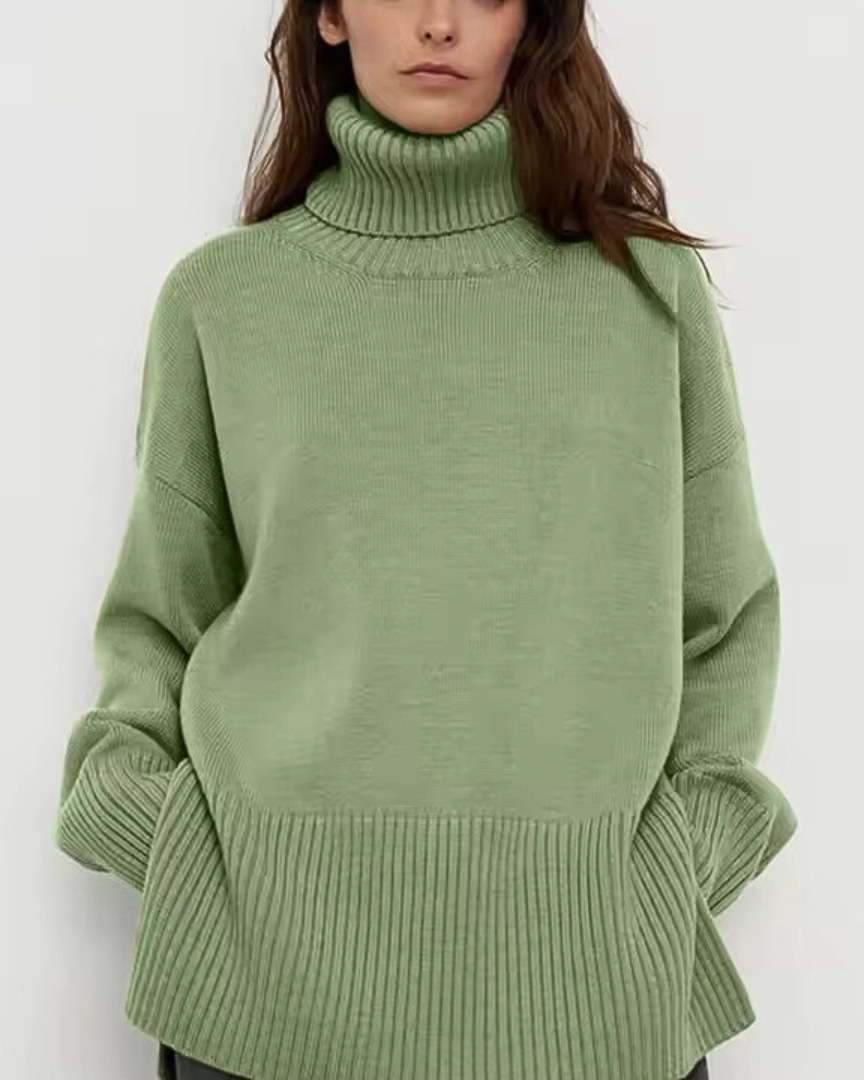 Enhanced Product Title: "Emma Women's Cozy Turtleneck Sweater - Stylish & Comfortable Roll Neck Pullover for Fall/Winter Fashion" 

This title includes relevant keywords and phrases that can help improve visibility and attract potential buyers on Google S