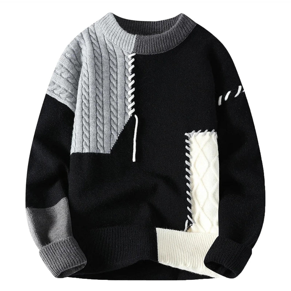 Francesca Cozy Patchwork Sweater - Stylish & Comfortable Knitwear for Women