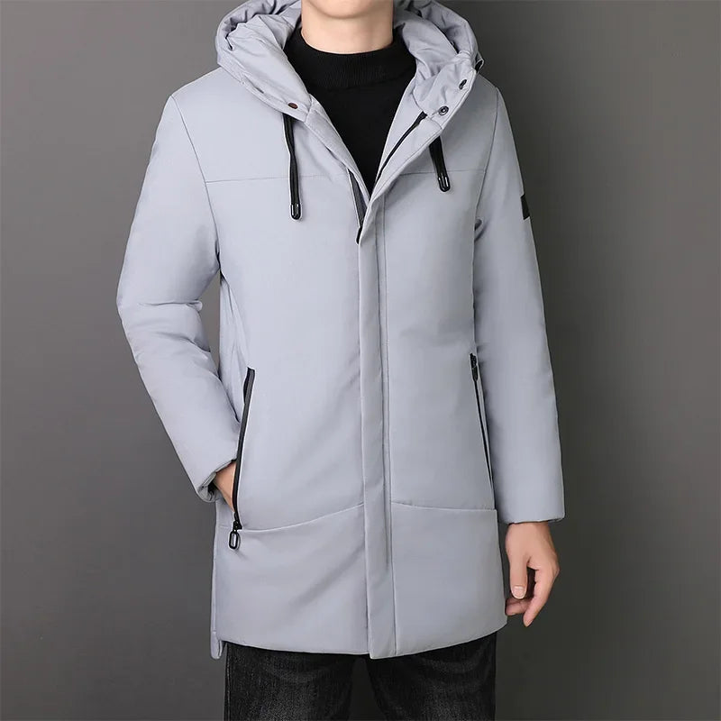 Optimized Product Title: "Elegante Lange Herrenjacke - Stilvolle, Hochwertige Herrenmantel für Herbst und Winter" 

This title includes relevant keywords while providing additional details that can attract more clicks and improve search visibility.