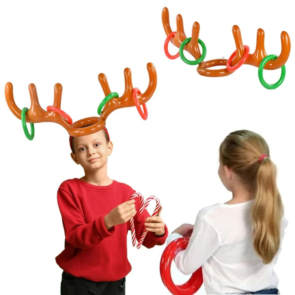 Reindeer Antler Ring Toss Game - Fun Christmas Outdoor Activity for Kids & Family Holiday Parties