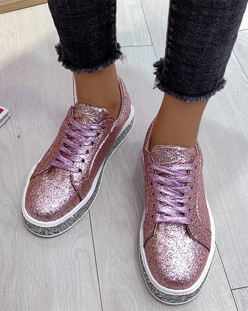 Sienna – Women's Platform Glitter Sneakers