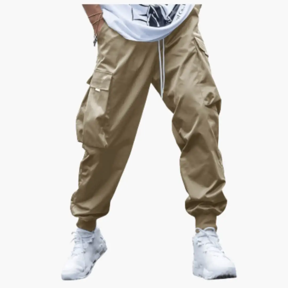 Men's Cargo Jogger Pants – Drawstring Waist & Elastic Cuffs