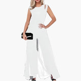 Women's Evening Dress – Black, Front Slit & Maxi Length