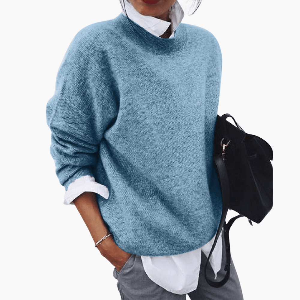 Women's Sweater – High Collar, Oversized Fit & Soft Knit