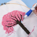 Embroidery Starter Kit – Water-Soluble Stick-On Patterns, 50 Thread Colors & Needles