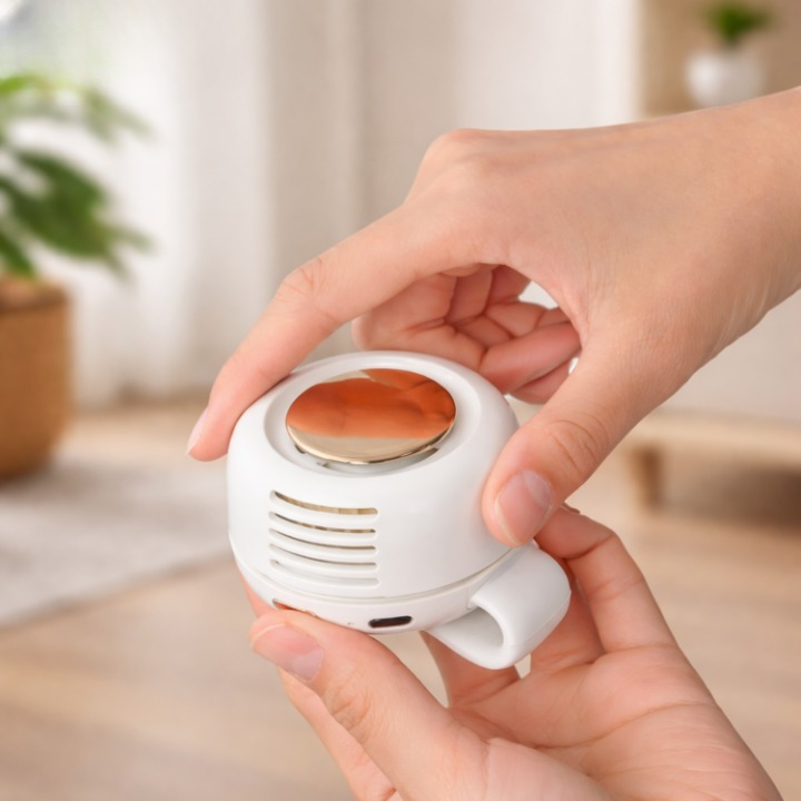 Portable Clip-On Fan – 360° Rotation, Rechargeable 3–6h Battery & 3 Speeds