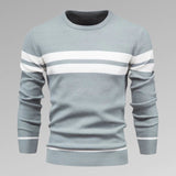Men's striped knit pullover with round neckline – Fabio
