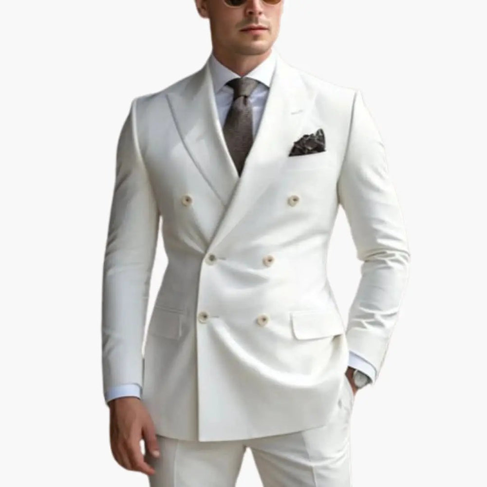 Men's Double-Breasted Suit – Two-Piece, Notch Lapel & Slim-Fit Trousers