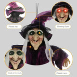 Animated Halloween Witch Decor with Sound and Glowing Eyes