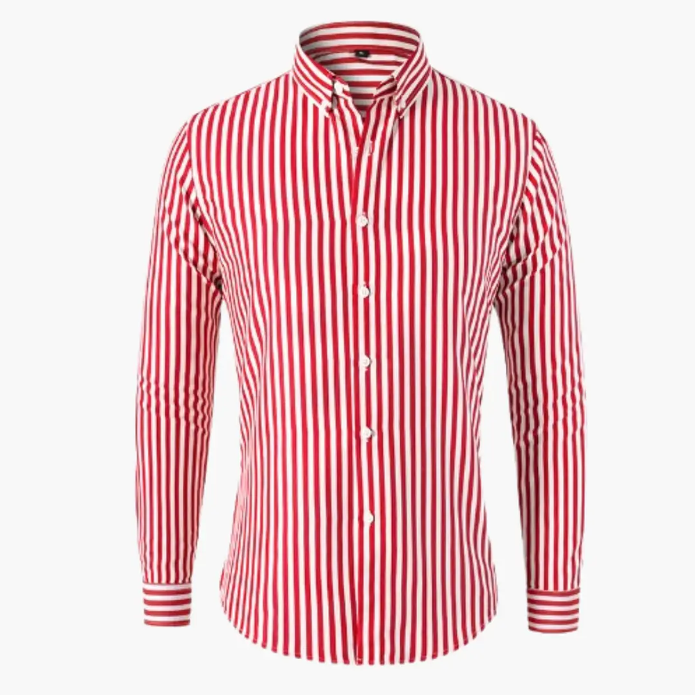 Men's Casual Shirt – Striped & Long Sleeve