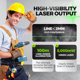 Green Cross-Line Laser Level – IP64, ±0.1° Accuracy & Tripod Mount