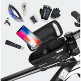 Optimized Product Title: "Wasserdichte Fahrrad-Rahmentasche mit Handy-Fenster – Hardcase für sicheres Smartphone-Management" 

This title includes relevant keywords for better visibility in Google Shopping while clearly describing the product's features.