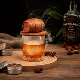 Cocktail Smoker Kit – Whiskey Barrel Design, Solid Wood & Stainless Steel Bowl