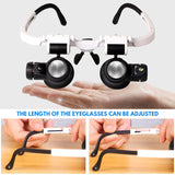 LED Magnifying Glasses – 6 Lenses 6x-25x, Dual LED Lights & Headband