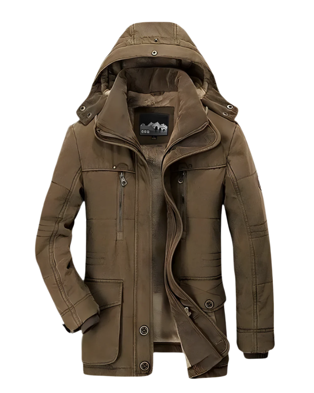 Optimized Product Title: "Francesco Gepolsterte Winterjacke für Herren - Warme, Stylische Winterjacke mit Kapuze und Taschen" 

This title includes relevant keywords and details that can help improve visibility and attract potential buyers.