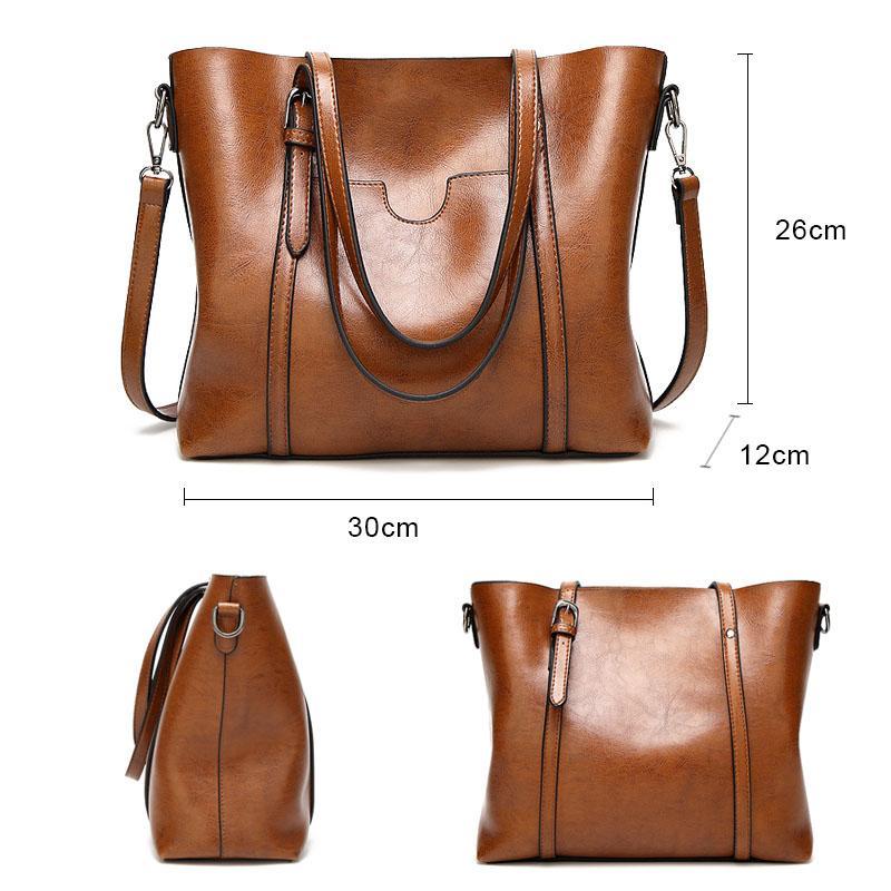 Women's Leather Handbag – Large Capacity, Adjustable Strap & 30×12×26cm PU Leather