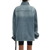 Enhanced Product Title: SKYE™ Retro-Inspirierte Asymmetrische Jacke mit Hohem Kragen & Vintage-Waschung – Stilvolle Damenjacke für Einzigartige Looks

This title includes relevant keywords while maintaining clarity and appeal for potential buyers.