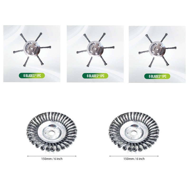 Brush Cutter Replacement Head – Steel Blades, 3 or 6 Pieces & Universal Fit