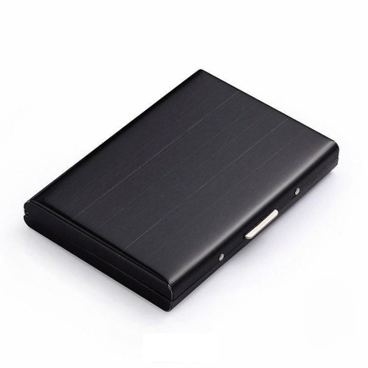 RFID-Blocking Metal Card Holder – Holds 6 Cards, Slim Anti-Theft & Pop-Up Design