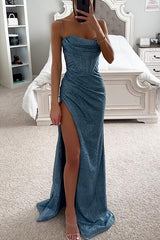 Glamorous Sequin Maxi Dress with Corset Design – Celeste