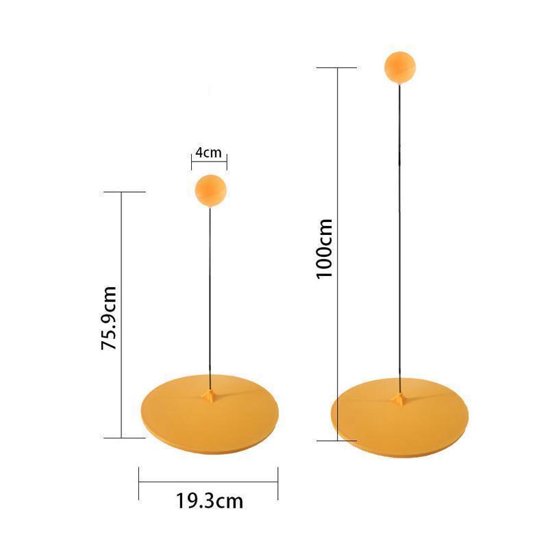 Table Tennis Trainer Set – Flexible Return Arm, Suction Cup Base & 2 Wooden Paddles