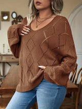 Women's plus-size oversized knit sweater- Marietta