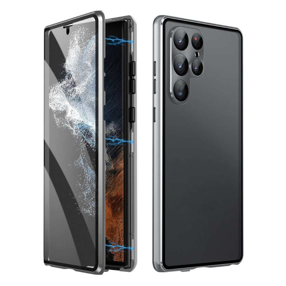 Magnetic Phone Case – Double Tempered Glass, Privacy Filter & Samsung S22-S24 Compatible