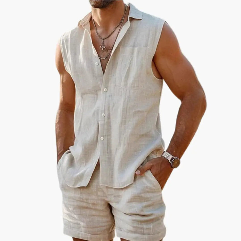Two-Piece Set – Men's, Sleeveless Shirt & Shorts
