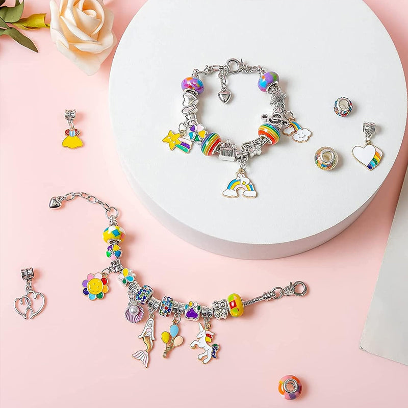 Kids DIY Bracelet Making Kit – 60+ Beads, Charms & 3 Bracelets