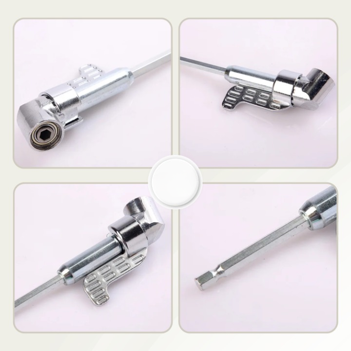 105° Right Angle Drill Adapter – 45-Steel, 6.35mm Hex Shank & Magnetic Bit Holder