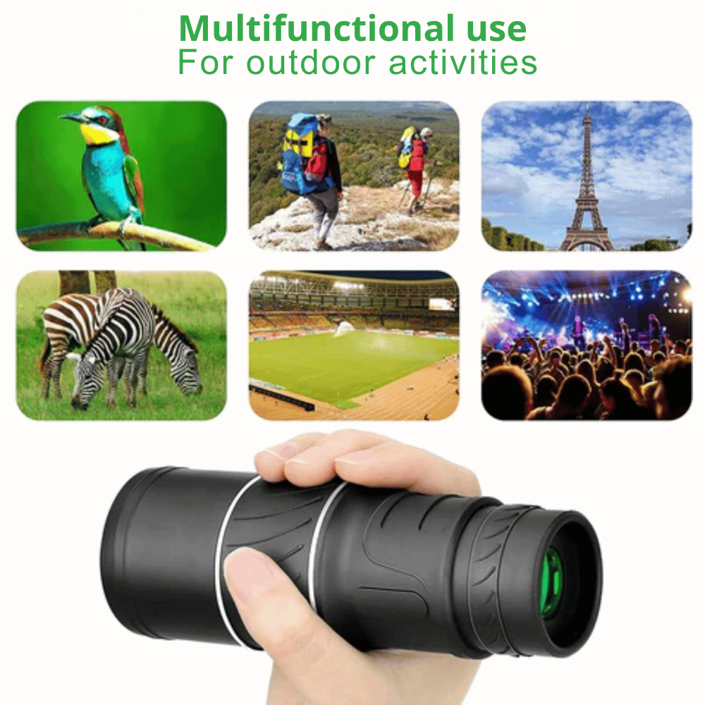 16x Monocular Telescope – BAK4 Prism, 52mm Lens & Waterproof Fog-Proof