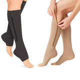 Compression Socks – Zipper Closure, 20-30 mmHg Firm Support & Unisex Fit