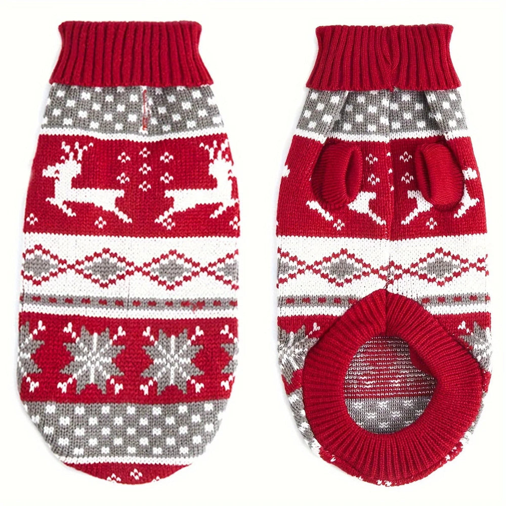 Cozy Knitted Christmas Sweater for Small Dogs - Festive Holiday Pet Apparel