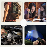 Hand-Crank LED Flashlight – Solar & Dynamo Charging, Rechargeable & Compact Design
