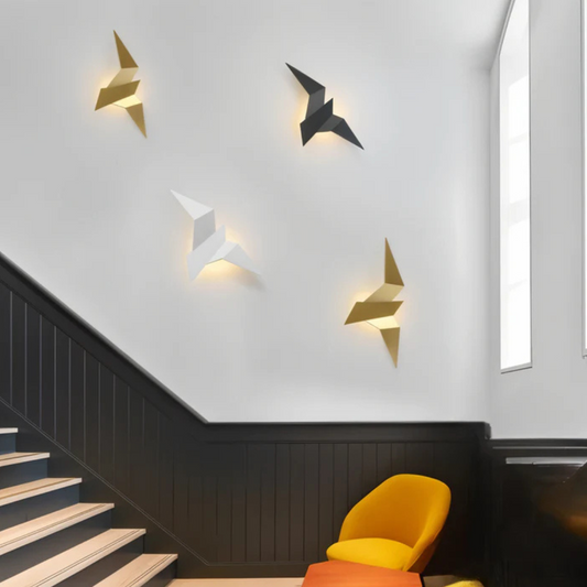 Wall Lamp – Origami Sculptural Design, Warm LED Glow &amp; Indoor Wall Sconce