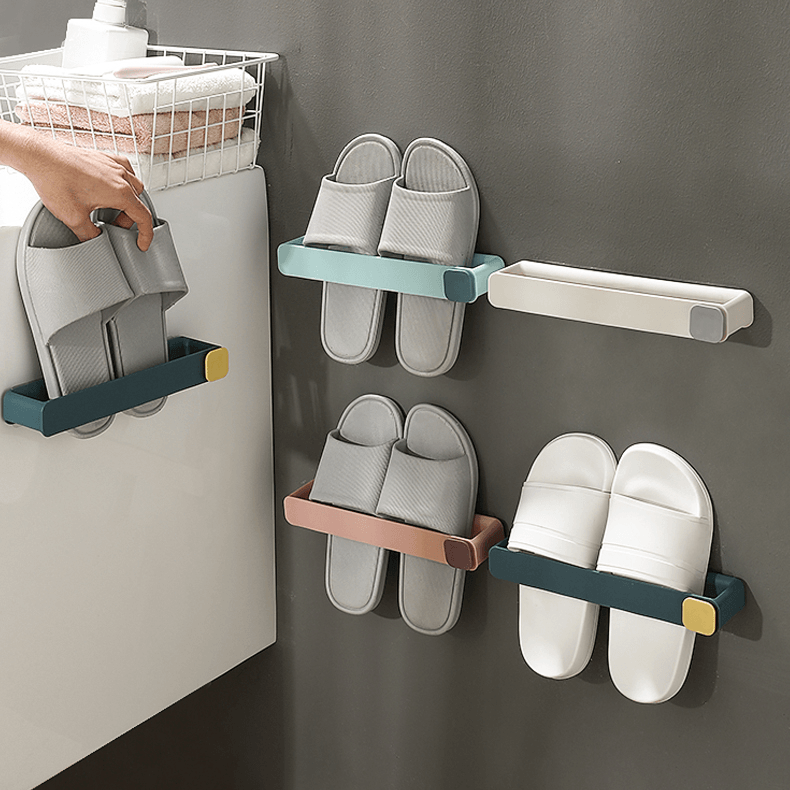 No-Drill Wall Shoe Holder – Adhesive Mount, PP Plastic & 4 Colors