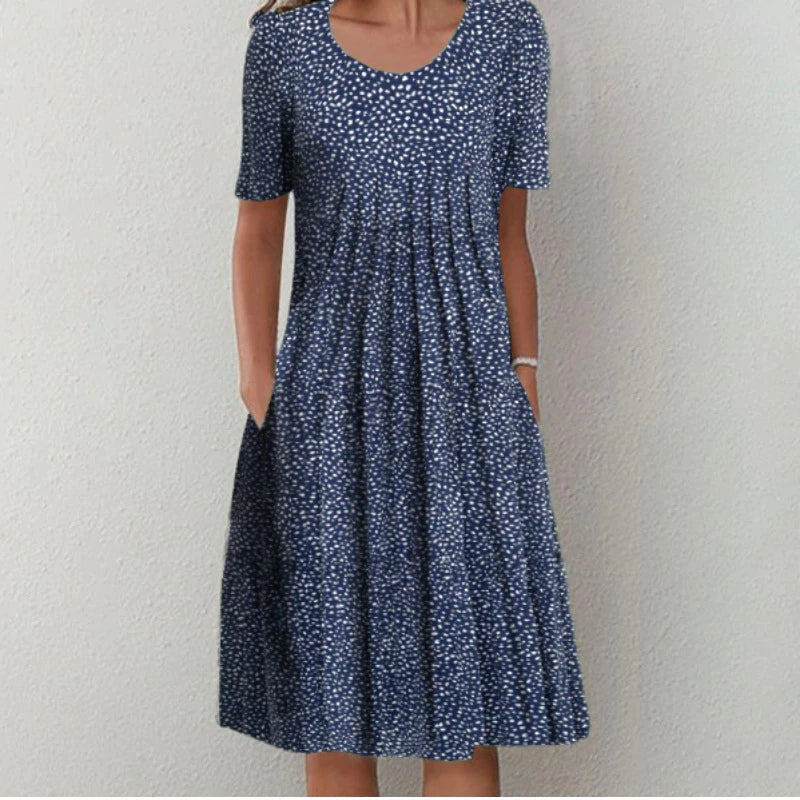 Luna Chic Summer Dress (Print) - Blue