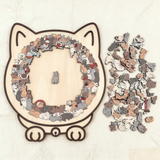 Wooden Cat Puzzle – 135 Pieces, Sustainable Wood & 4 Color Variants