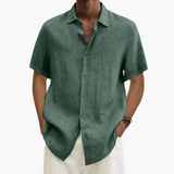 Men's Linen Shirt – Short Sleeve, Button-Up Closure & Summer Style