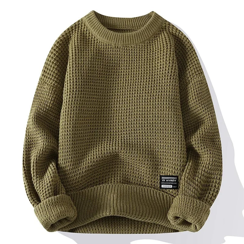 Enhanced Product Title: Silas™ Premium Waffle Knit Pullover - Stylish & Comfortable Sweater for Men/Women

This optimized title includes relevant keywords that potential customers might search for, while also highlighting the product's unique features and